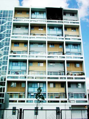 After the fire, Barrington Road flats, Brixton, London