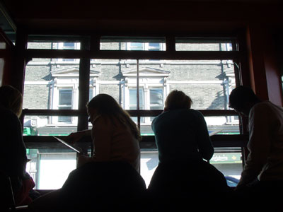 Sunday morning breakfast, The Lounge, Atlantic Road, Brixton, Lambeth, London SW9, October 2003