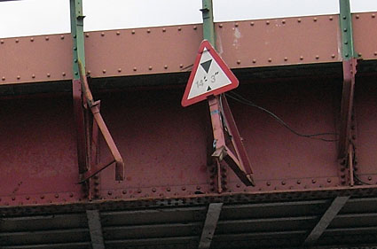 Lorry hits bridge at junction of Coldharbour Lane and Atlantic Road, 7th September, Brixton, Lambeth, London SW9