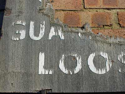 Rotting sign, Valentia Place, Brixton, Lambeth, London, England SW9