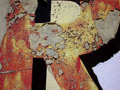 Peeling paint, Howes Cash and Carry, Atlantic Road, Brixton, Lambeth, London, England SW9