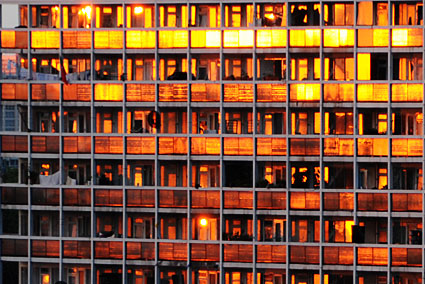 Barrington Road tower block sunset