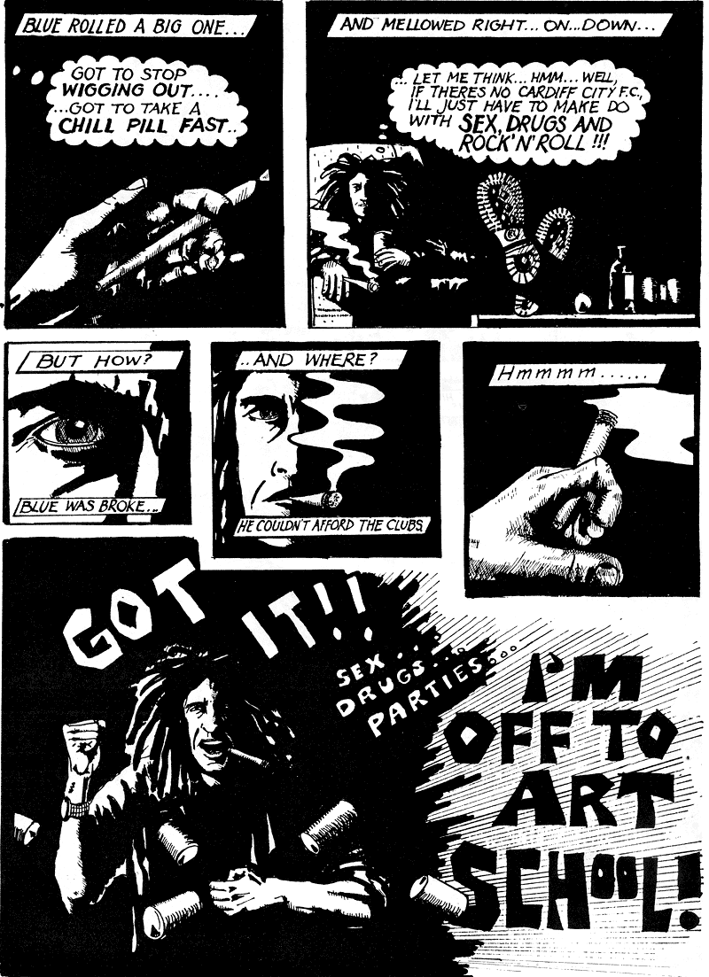Bluebird Jones Cardiff City FC inspired comic strip
