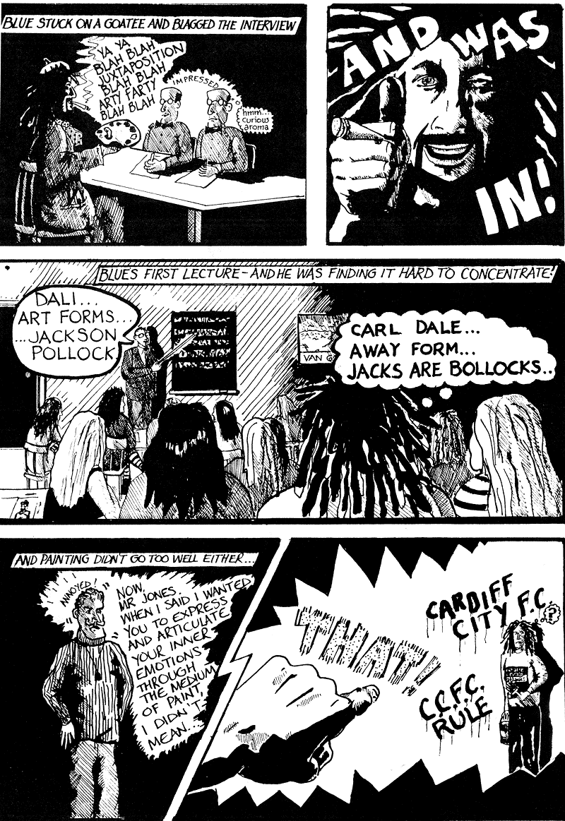 Bluebird Jones Cardiff City FC inspired comic strip