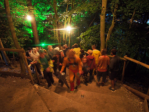 Night photos from Boomtown Fair festival 2013 at The Bowl, Matterley Estate, nr. Winchester, Hampshire with music, theatre, comedy and art, Thursday 8th -Sunday 11th August 2013