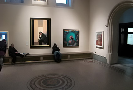 Relaxing in the National Portrait Gallery , A rainy day in central London, January, 2007