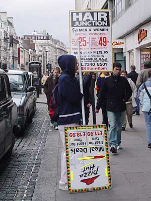 Upside down, The Strand, London W1