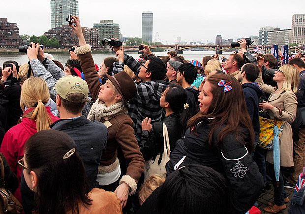 The Queen's Diamond Jubilee flotilla on the River Thames, central London, England, Sunday 3rd June 2012