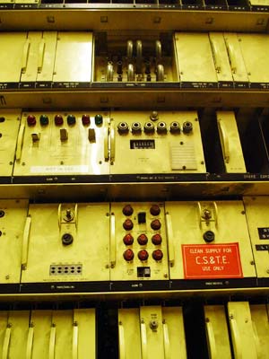 Old Auto Exchange equipment, Midland Grand Hotel, St Pancras Chamber London UK