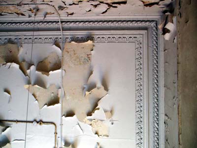 Peeling ceiling, Midland Grand Hotel, St Pancras Chamber London UK