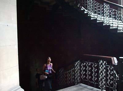 Climbing up the Grand Staircase, Midland Grand Hotel, St Pancras Chamber London UK