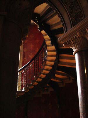 Looking up the Grand Staircase, Midland Grand Hotel, St Pancras Chamber London UK