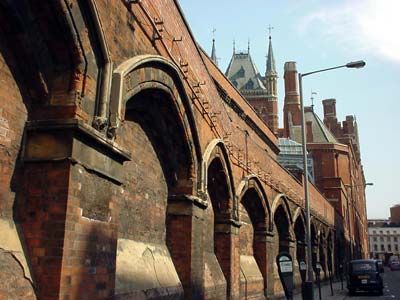 Midland Road, looking south, St Pancras Station, May 2001 London UK