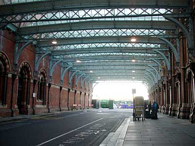 Taxi and carriage rank, St Pancras station London UK