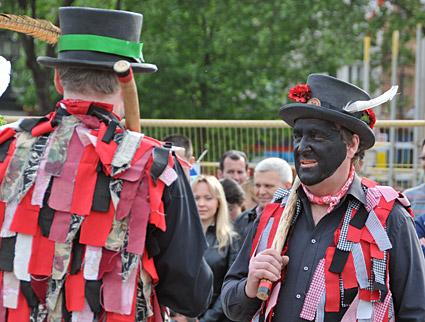 Westminster Day of Dance 2009, Morris dancers in Trafalgar Square, 9th May 2009