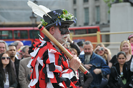 Westminster Day of Dance 2009, Morris dancers in Trafalgar Square, 9th May 2009