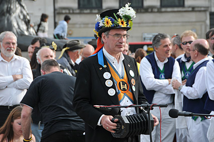 Westminster Day of Dance 2009, Morris dancers in Trafalgar Square, 9th May 2009
