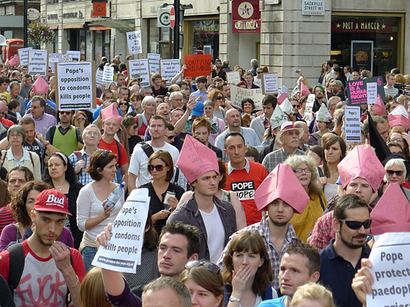Photos of the Protest The Pope march through central London, 18th September 2010