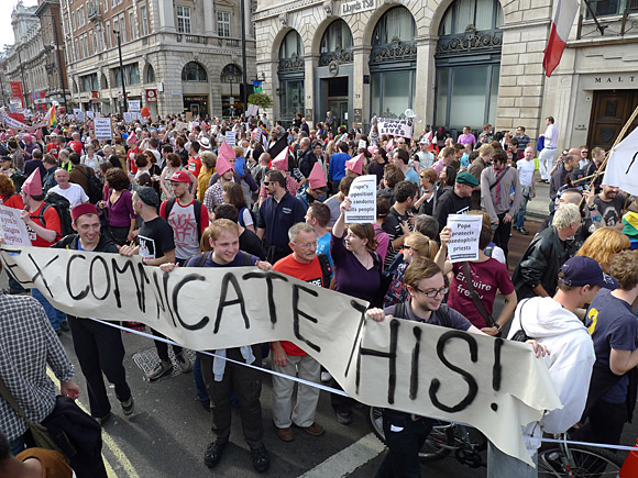 Photos of the Protest The Pope march through central London, 18th September 2010