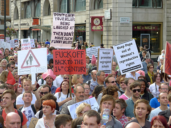 Photos of the Protest The Pope march through central London, 18th September 2010