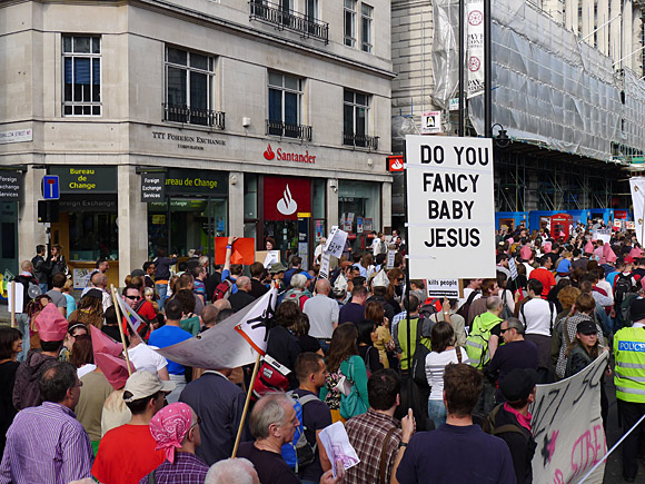 Photos of the Protest The Pope march through central London, 18th September 2010