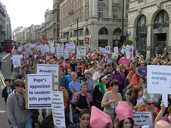 Photos of the Protest The Pope march through central London, 18th September 2010