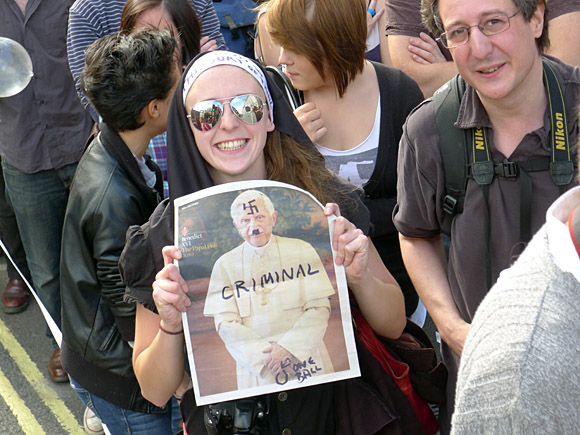 Photos of the Protest The Pope march through central London, 18th September 2010