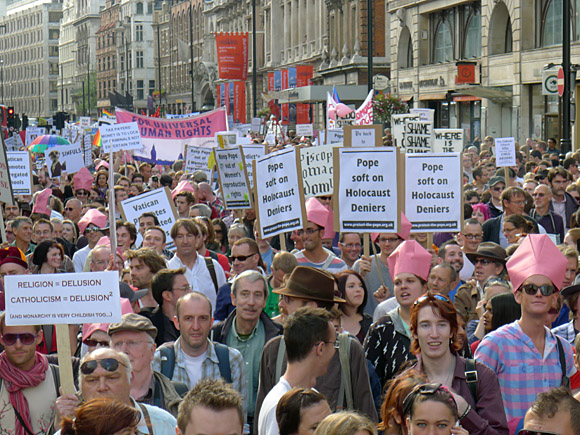 Photos of the Protest The Pope march through central London, 18th September 2010