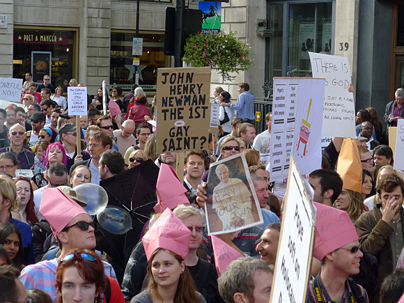 Photos of the Protest The Pope march through central London, 18th September 2010