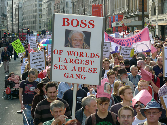 Photos of the Protest The Pope march through central London, 18th September 2010