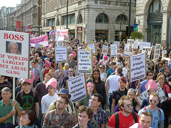 Photos of the Protest The Pope march through central London, 18th September 2010