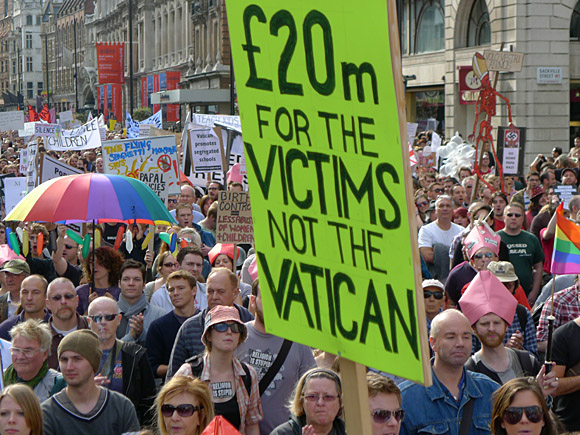 Photos of the Protest The Pope march through central London, 18th September 2010