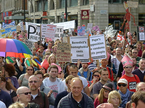 Photos of the Protest The Pope march through central London, 18th September 2010