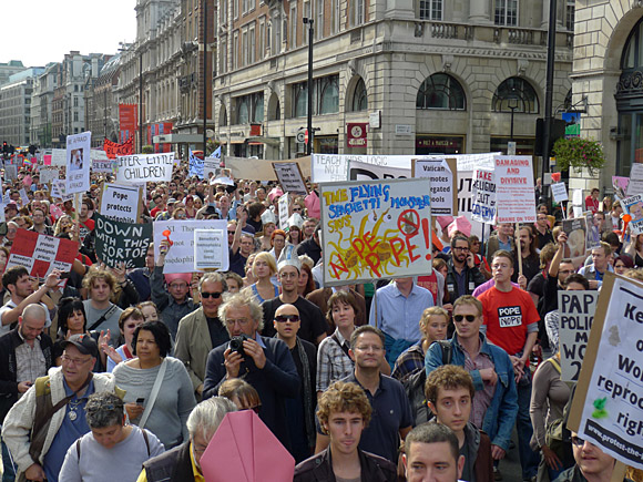 Photos of the Protest The Pope march through central London, 18th September 2010