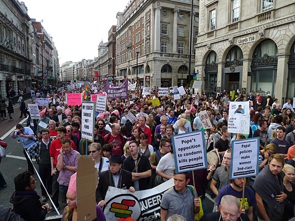 Photos of the Protest The Pope march through central London, 18th September 2010