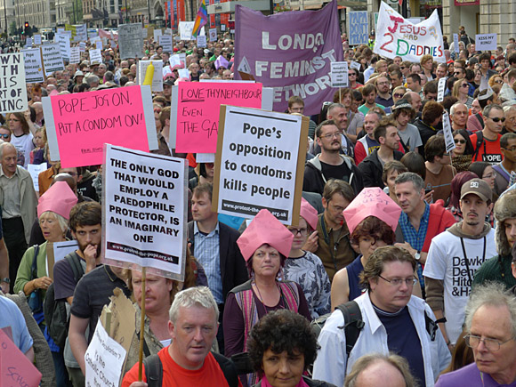Photos of the Protest The Pope march through central London, 18th September 2010