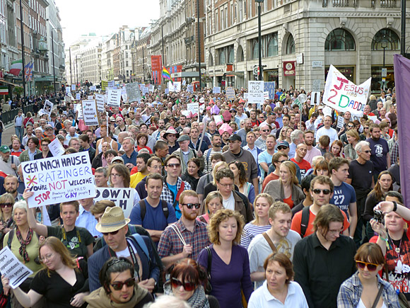 Photos of the Protest The Pope march through central London, 18th September 2010