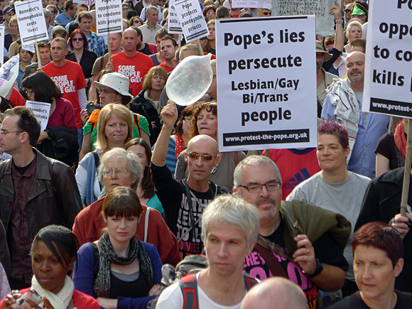 Photos of the Protest The Pope march through central London, 18th September 2010