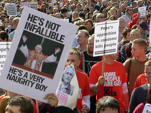 Photos of the Protest The Pope march through central London, 18th September 2010