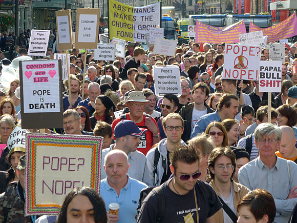 Photos of the Protest The Pope march through central London, 18th September 2010