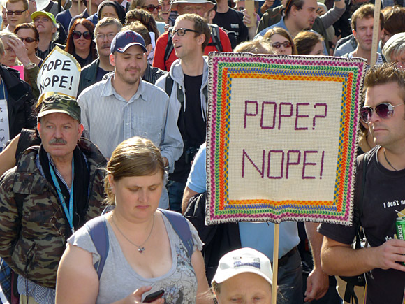 Photos of the Protest The Pope march through central London, 18th September 2010