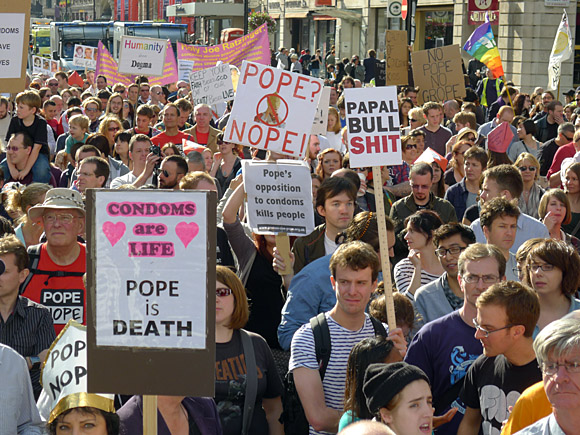 Photos of the Protest The Pope march through central London, 18th September 2010