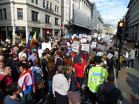 Photos of the Protest The Pope march through central London, 18th September 2010