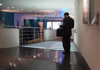Inside the entrance lobby at the BT Tower, London Q1