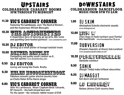 Programme, Offline 9 at the Dogstar, Brixton, Thursday 30th September 2004