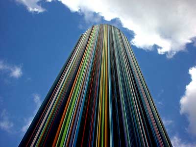 Stripy urban sculpture, Paris, France