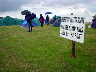 Friday: arriving at the Big Chill camping site