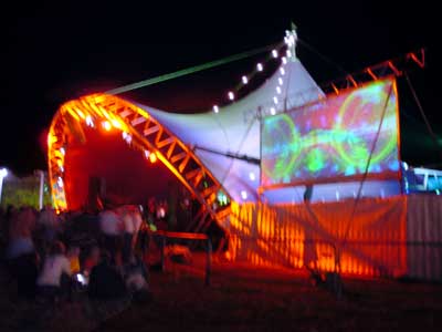 Main stage and video screen, Big Chill