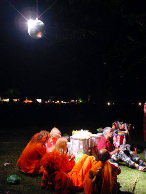 Mirror Ball and drummers, Big Chill festival, Eastnor Castle