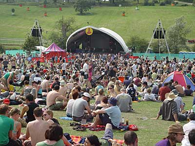 Open air stage, Big Chill festival, Eastnor Castle 2004, England UK